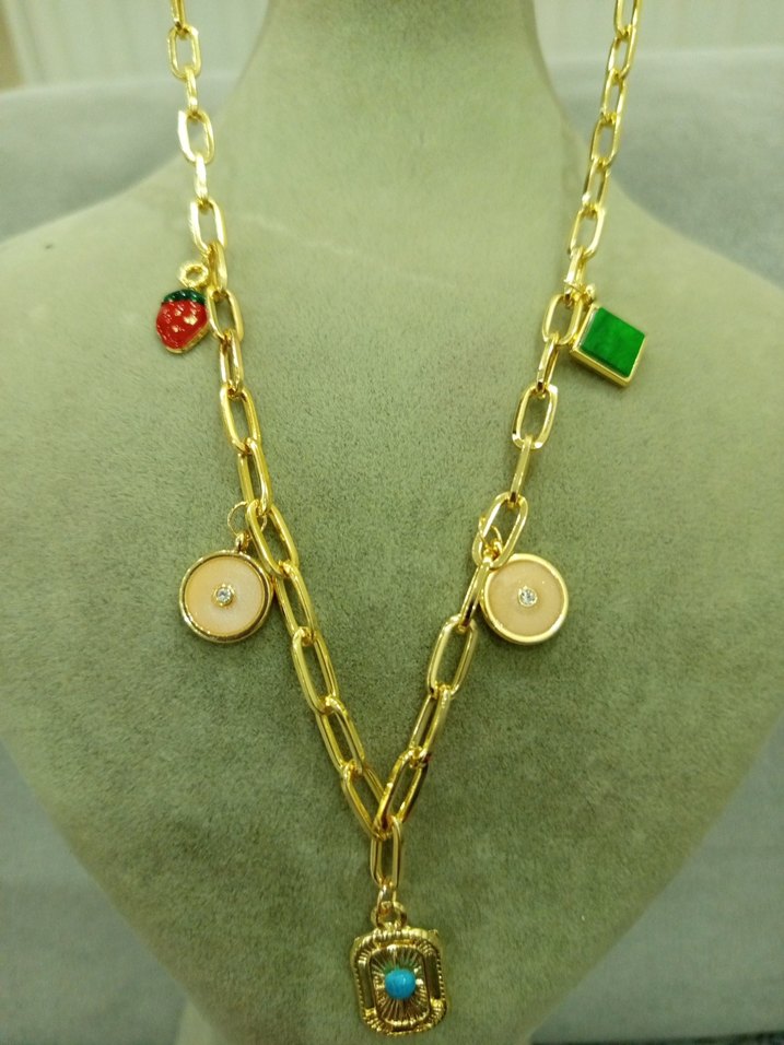 Renkli Bohem Uzun Zincirli Kadın Kolye çelik - Görsel 3