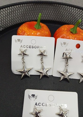 Mini Yıldızlı Rock Punk Küpeler çelik - Görsel 2