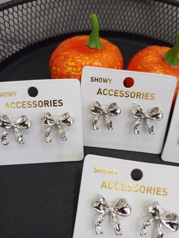 Renkli Mini Fiyonk Küpeler çelik - Görsel 3