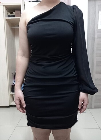 l Beden siyah Renk Siyah mini elbise 