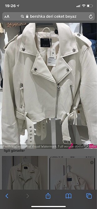 Bershka beyaz deri ceket
