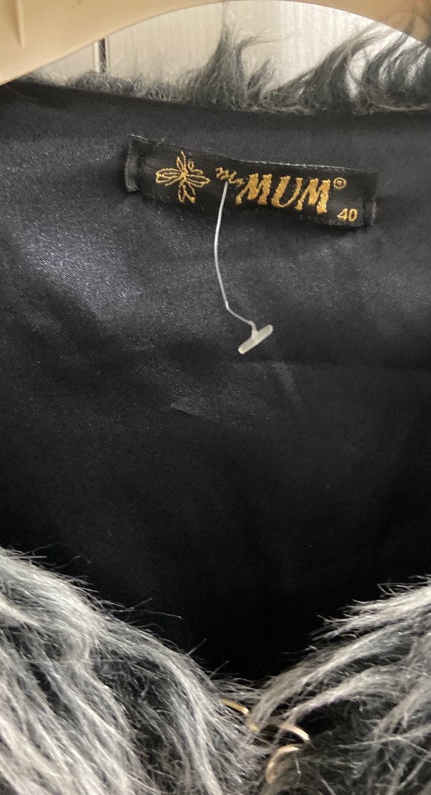 Gri Kadın Uzun Suni Kürk - Görsel 3