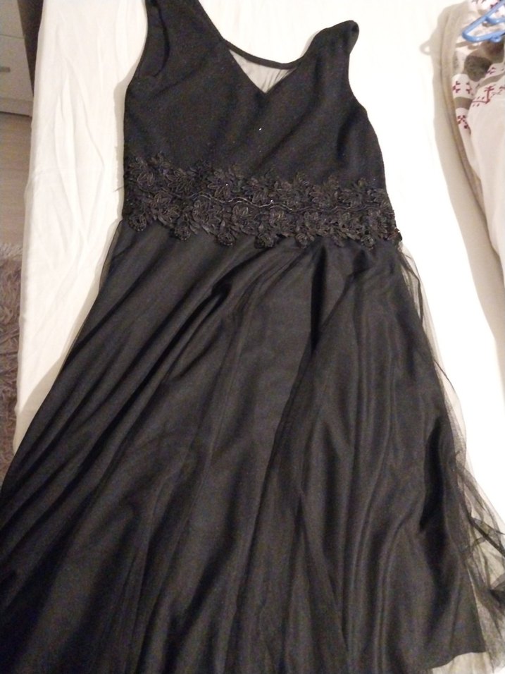 Diger Siyah Dantelli  Abiye Elbise - Görsel 2