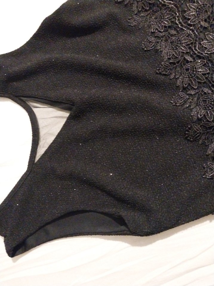 Diger Siyah Dantelli  Abiye Elbise - Görsel 3