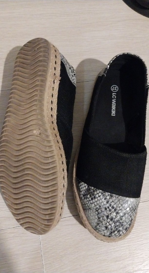 Yılan Desenli Siyah Platform Babet - Görsel 4