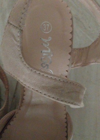 Bej Kadın Platform Topuklu Sandalet - Görsel 6