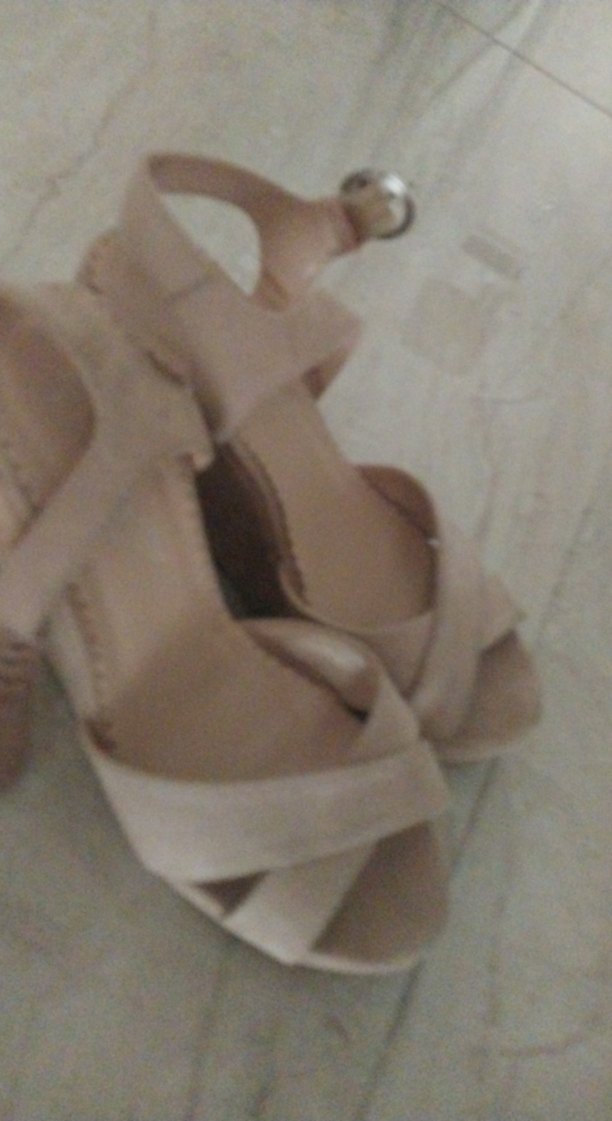 Bej Kadın Platform Topuklu Sandalet - Görsel 2