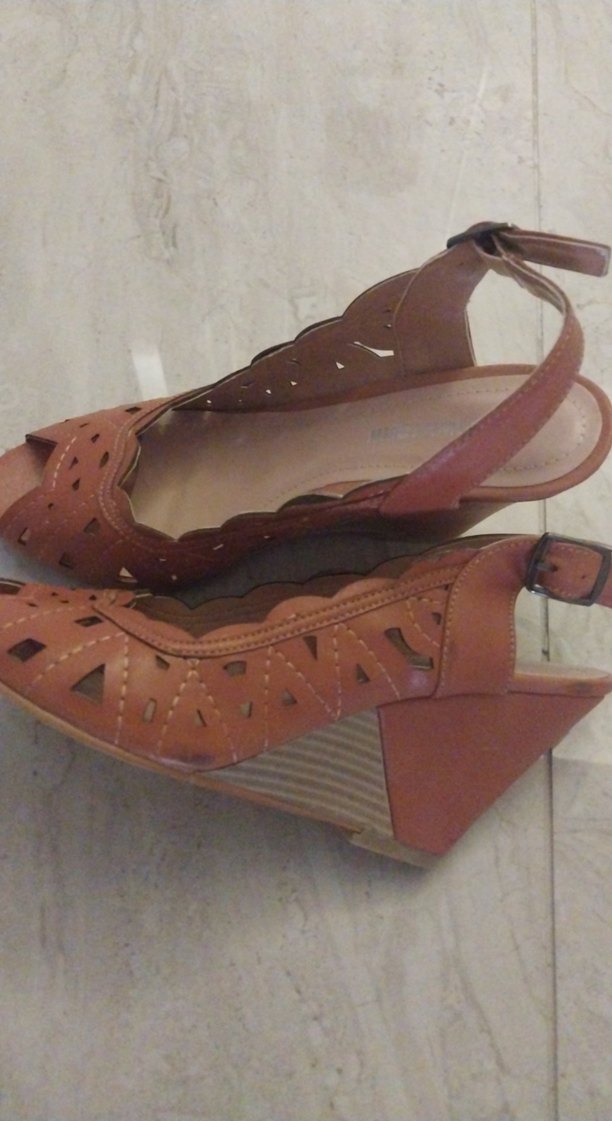 Kadın Kahverengi Deri Dolgu Topuklu Ayakkabı - Görsel 3