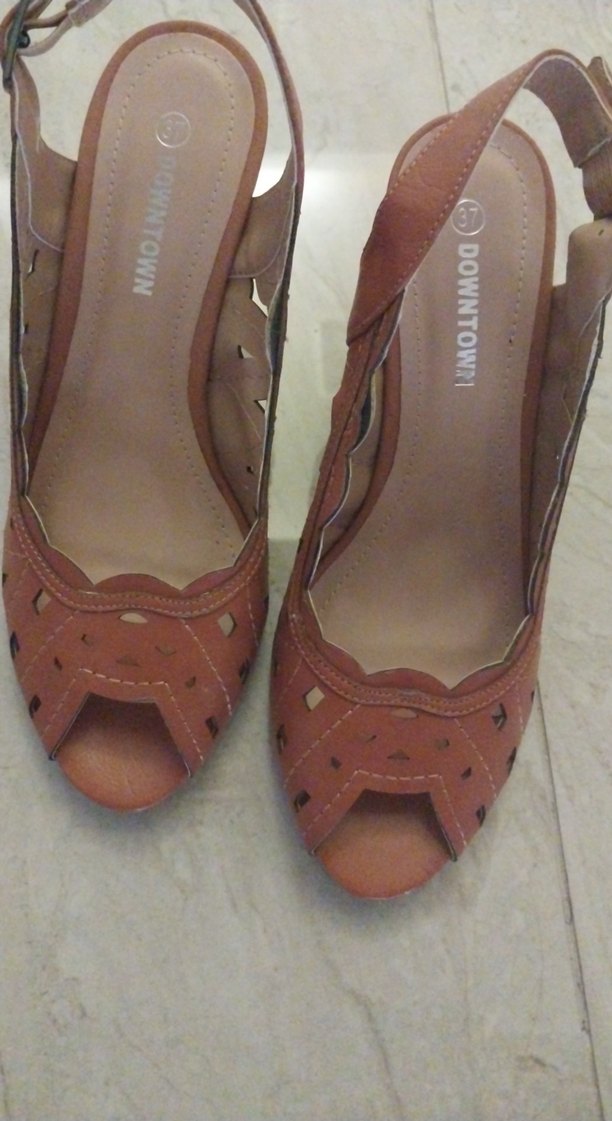 Kadın Kahverengi Deri Dolgu Topuklu Ayakkabı - Görsel 5