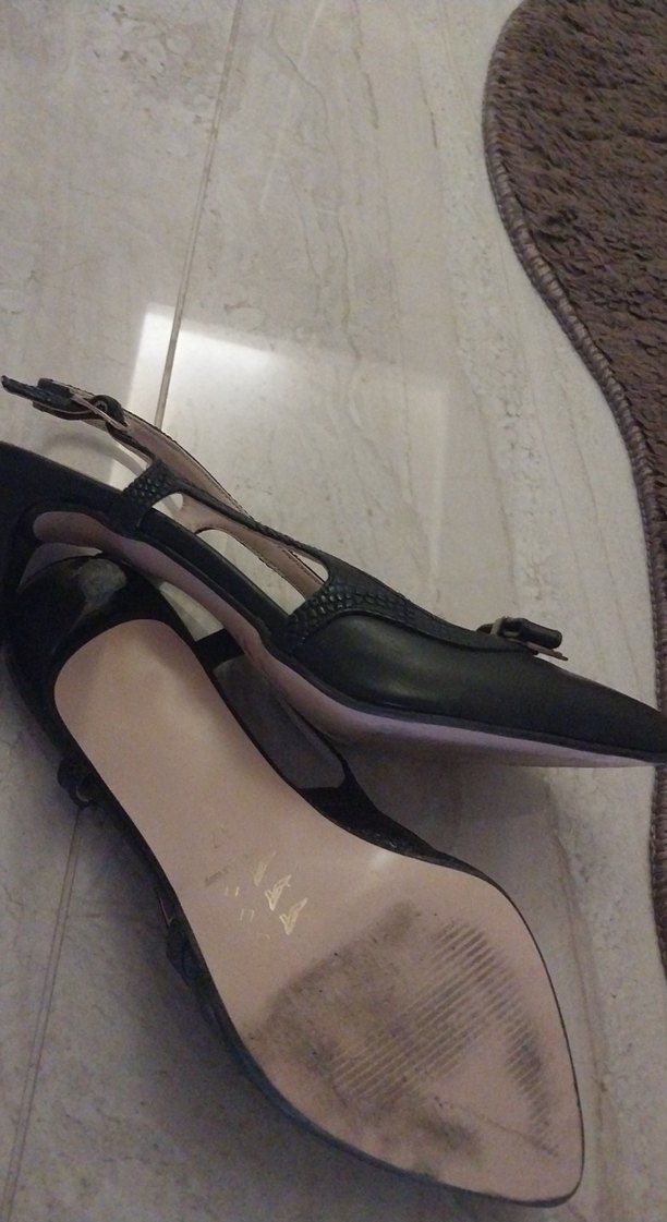 Siyah Tokalı Stiletto Topuklu Kadın Ayakkabı - Görsel 4