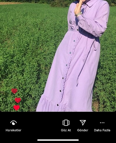 Suud Collection Düğme detaylı tesettür elbise