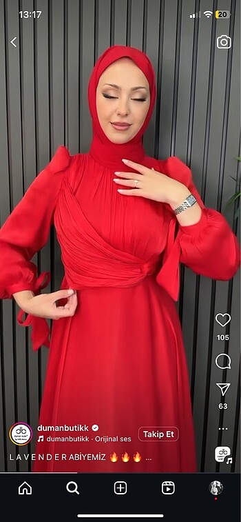 Lavender kırmızı abiye 44 beden - Görsel 5