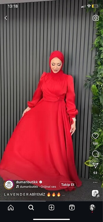 Lavender kırmızı abiye 44 beden - Görsel 6