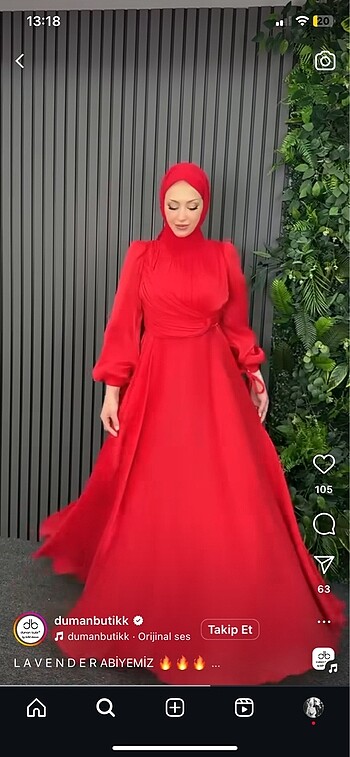 Lavender kırmızı abiye 44 beden - Görsel 9
