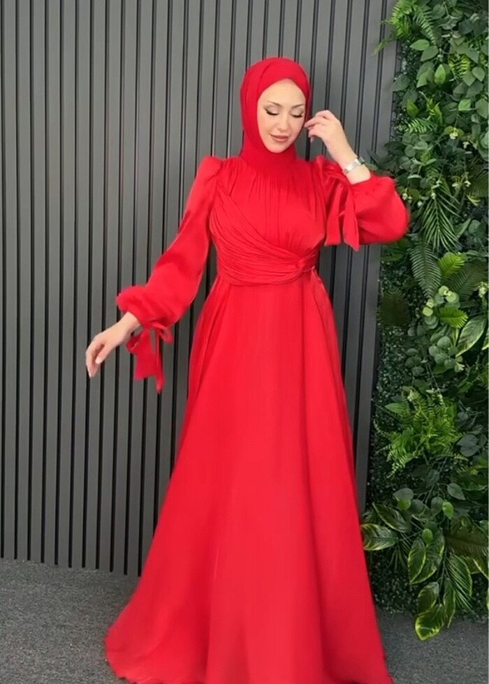 Lavender kırmızı abiye 44 beden - Görsel 2