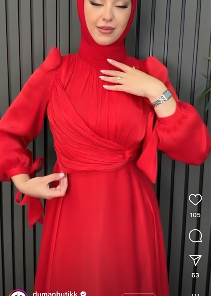 Lavender kırmızı abiye 44 beden - Görsel 5