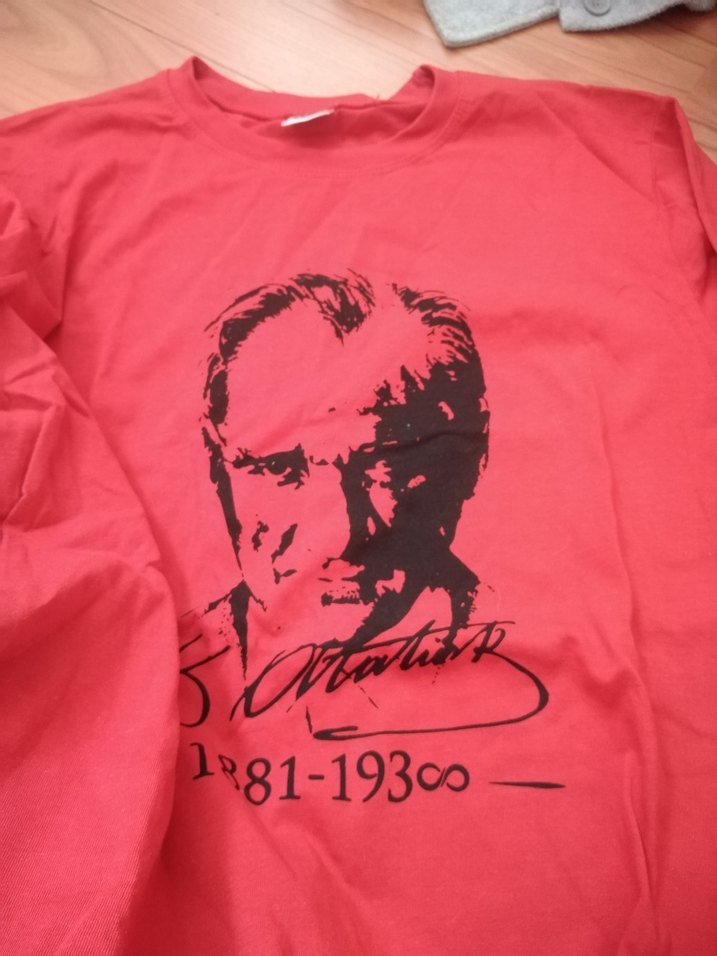 Kırmızı Baskılı Kısa Kollu Hamile Tişörtü - Görsel 2