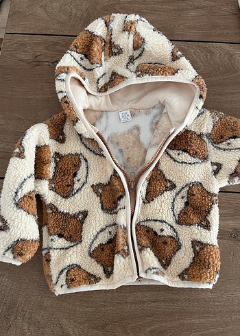 LC Waikiki Kahverengi Kapüşonlu Çocuk Peluş Ceket