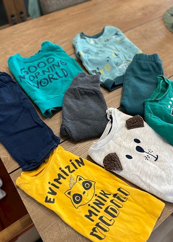 Uzun Kollu Pamuklu Erkek Bebek Kıyafet Seti - Görsel 3