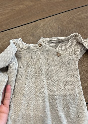 3 adet Gri Nakışlı Bebek Tulum - Görsel 4