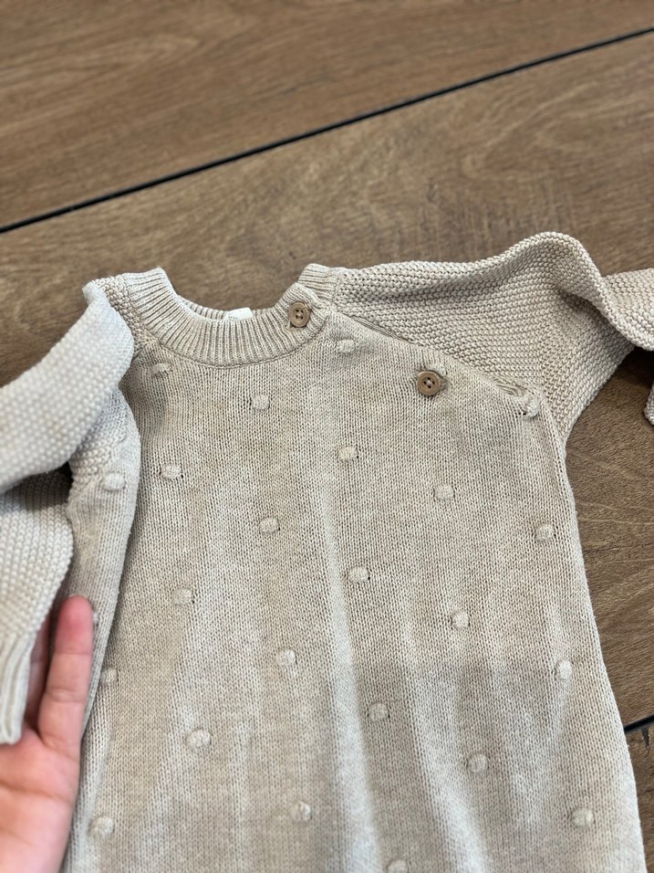 3 adet Gri Nakışlı Bebek Tulum - Görsel 4