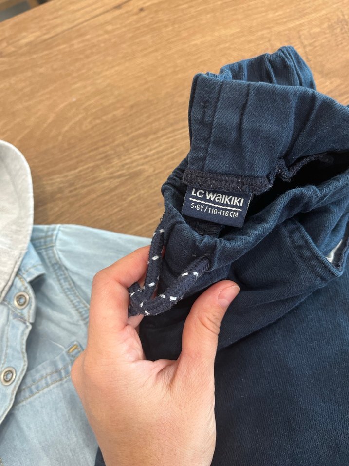 Gri Kapüşonlu Denim Erkek Bebek Takımı - Görsel 4