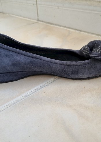 36 Beden Mavi Süet Kadın Dolgu Topuklu Ayakkabı