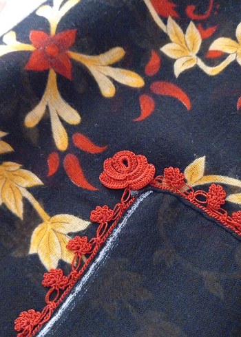 Diger Bordo Dantelli Kadın Fular - Görsel 2