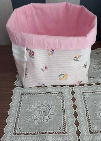 Nakışlı Dantel Detaylı Pembe Makyaj Çantası organizer - Görsel 2