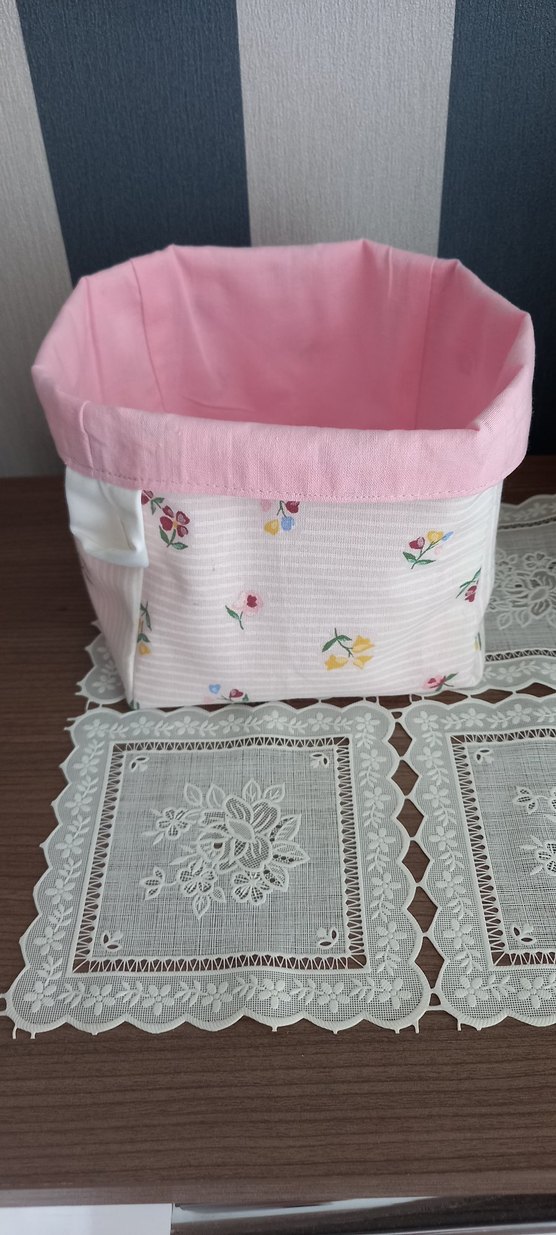 Nakışlı Dantel Detaylı Pembe Makyaj Çantası organizer - Görsel 2