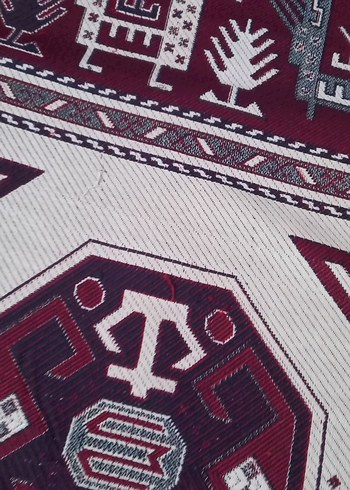 Klasik Bordo Desenli Halı örtüsü yada pike - Görsel 5