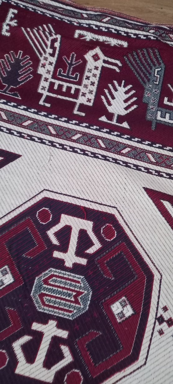 Klasik Bordo Desenli Halı örtüsü yada pike - Görsel 5