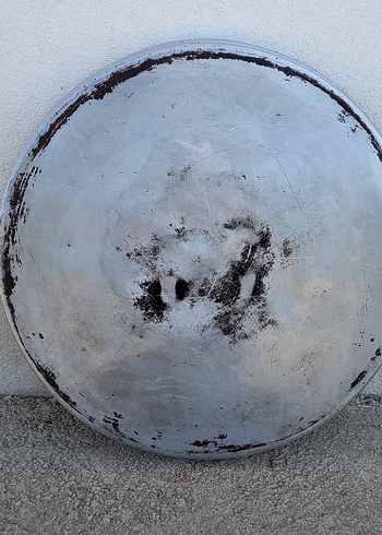 Gri Yuvarlak Metal alimiyum Tepsi - Görsel 2