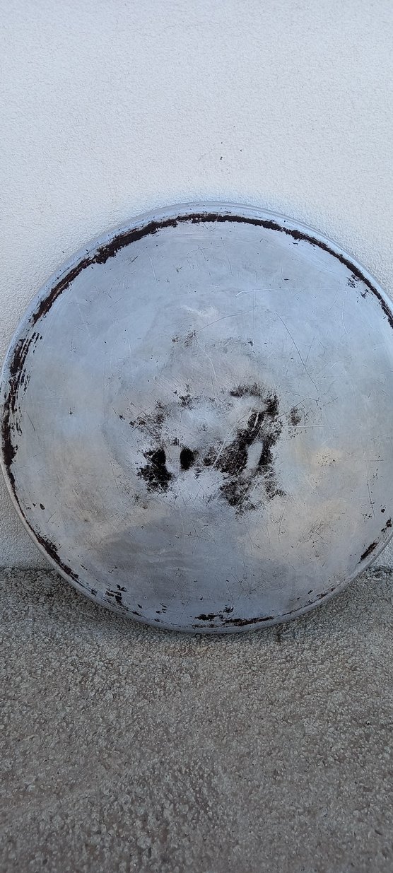 Gri Yuvarlak Metal alimiyum Tepsi - Görsel 2