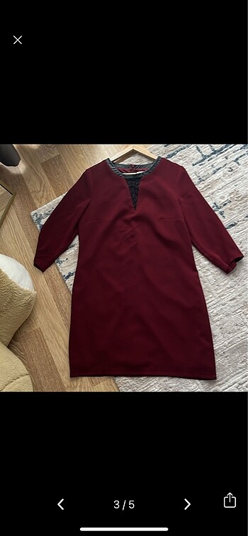 l Beden KOTON BORDO ELBİSE