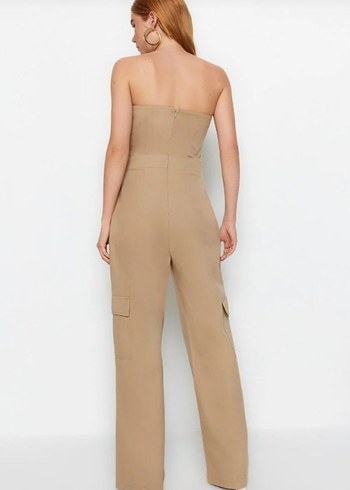 Bej Straplez Kadın Tulum - Görsel 4