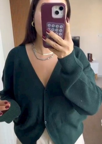 Triko Yeşil Kadın Hırka - Görsel 2