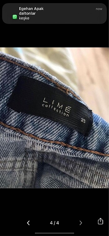 34 Beden mavi Renk Mom jean