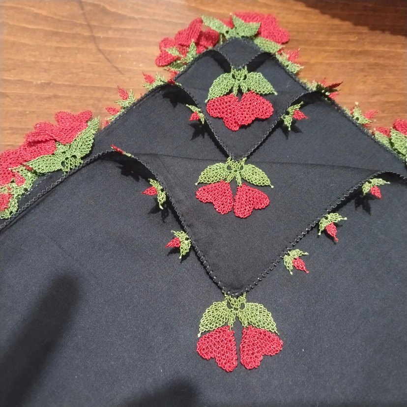 Renkli Nakışlı Dantel Broş - Görsel 3