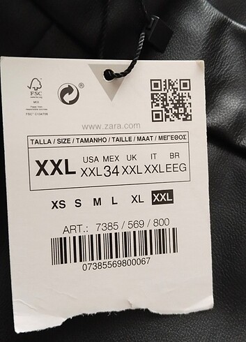 Zara deri pantolon etiketi üstünde - Görsel 2