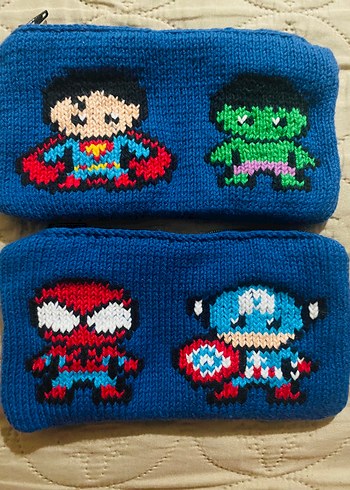 Renkli Örgü Çocuk Aksesuarları- Kalem kutusu- kalemlik - Görsel 2