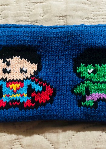 Renkli Örgü Çocuk Aksesuarları- Kalem kutusu- kalemlik - Görsel 4