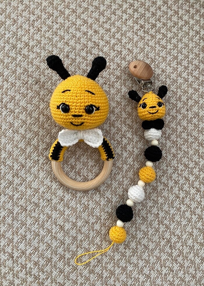 Amigurumi arı yeni doğan seti - Görsel 2