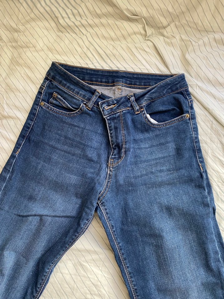 Kadın slim Lacivert Denim Normal Boy Pantolon - Görsel 2