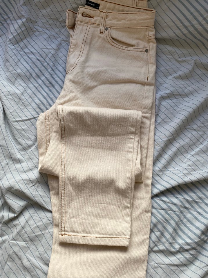 Bej Kadın kot pantalon - Görsel 3