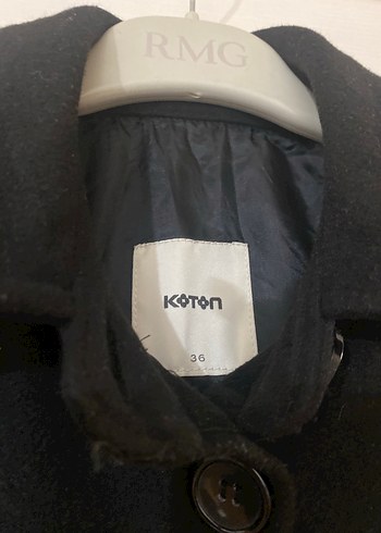 Düğmeli Siyah Midi Kadın Kaban - Görsel 2