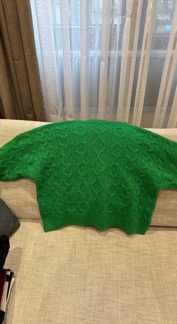 Yeşil Örgü Boğazlı Kadın Kazak - Görsel 3