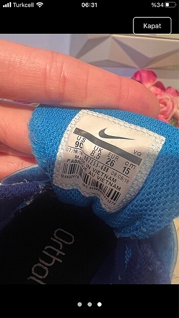 26 Beden Nike spor ayakkabı