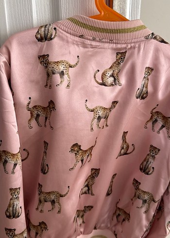 Pembe Leopar Desenli Çocuk Montu h&m - Görsel 4