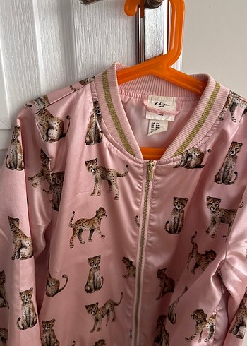 Pembe Leopar Desenli Çocuk Montu h&m - Görsel 2